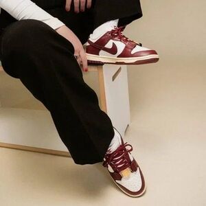 Nike Dunk Low LX Sneaker in Sail, Team Gold, & Burgundy Crush